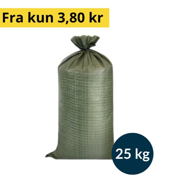 Sandsæk 25kg, Grøn 45x50cm - 100 stk