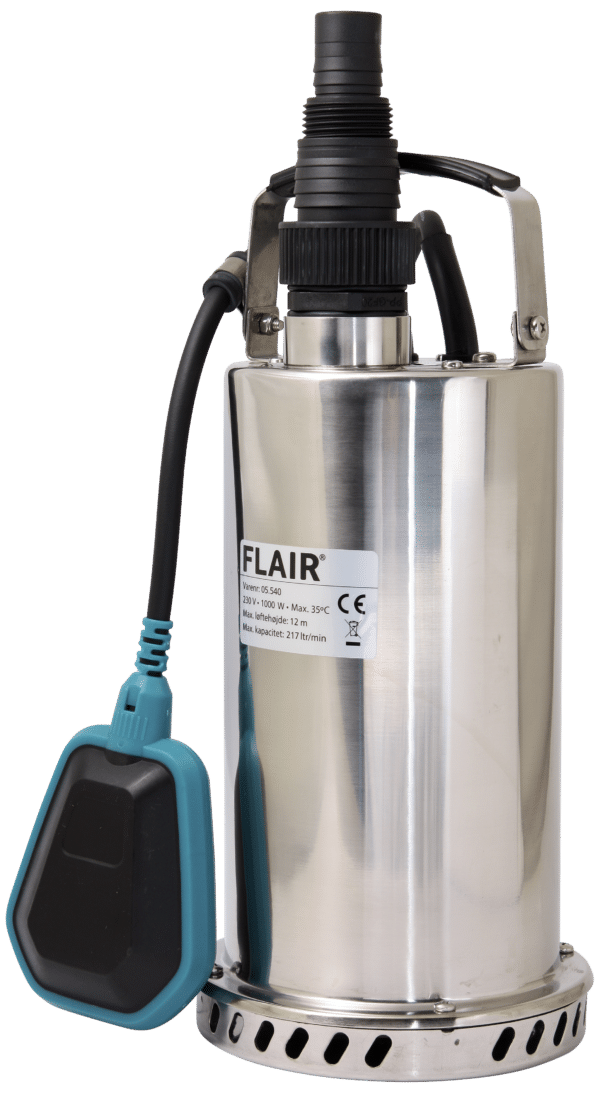 Flair dykpumpe rustfri 1.1/4" 220 l/m 1000W 1000SX